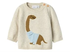 Name It strikbluse peyote melange med dino